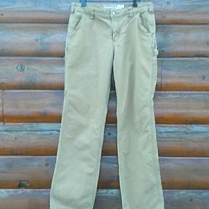 Carhartt Tan CANVAS Carpenter Rugged FLEX Pants Sz 10 LONG